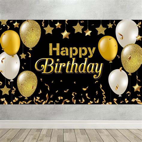 black and gold birthday banner|happy birthday black and gold banner.